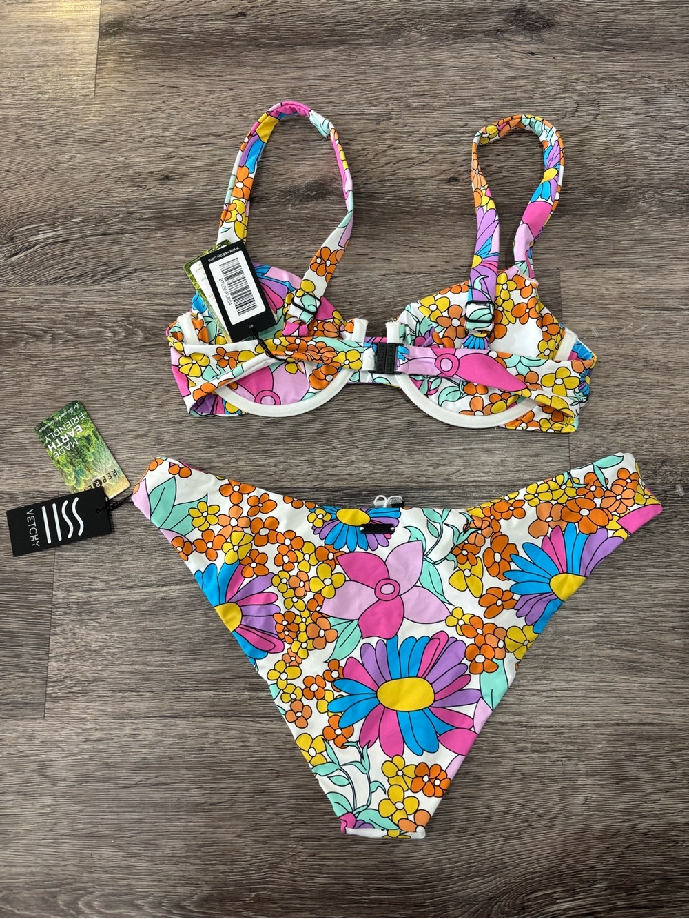 Floral Underwire Bikini Set in Pink & Multi